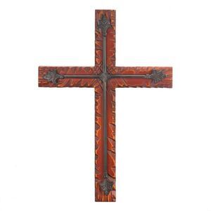 19" Wood And Iron Wall Cross By Wings of Devotion